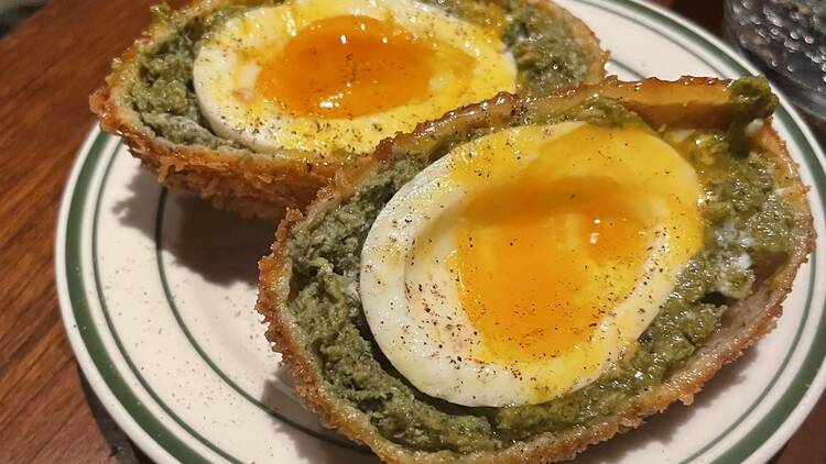 Chorizo scotch egg ($18) from Bar Moruno