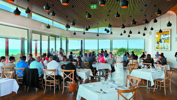 The interior of the jack rabbit vineyard dining room.