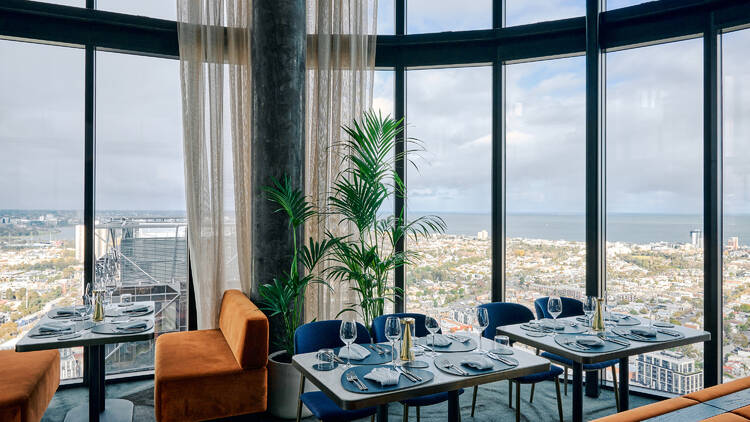 Tables with a view of Port Phillip Bay 