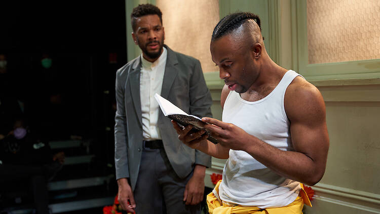 soft Biko Eisen-Martin and Travis Raeburn in MCC Theater's 2022 Production of soft