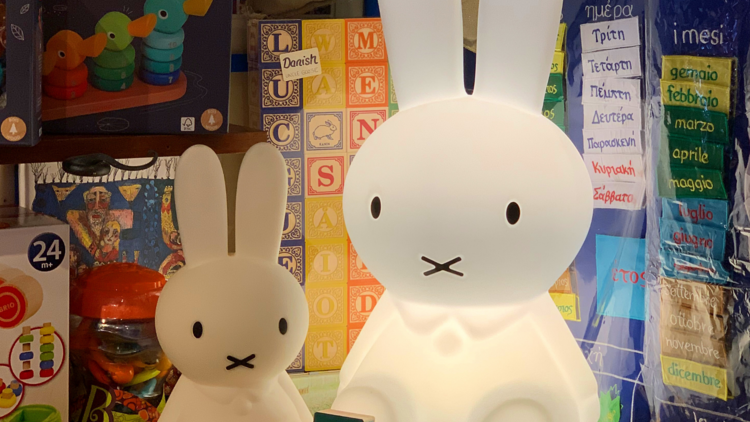 Two large light up bunny toys.