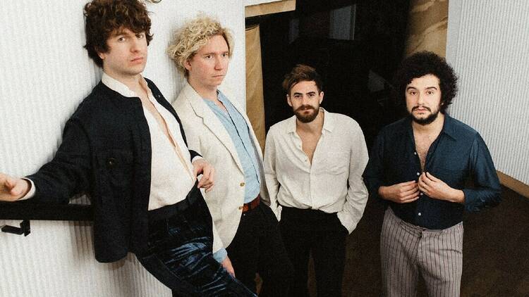 A press shot of the four members of the Kooks.