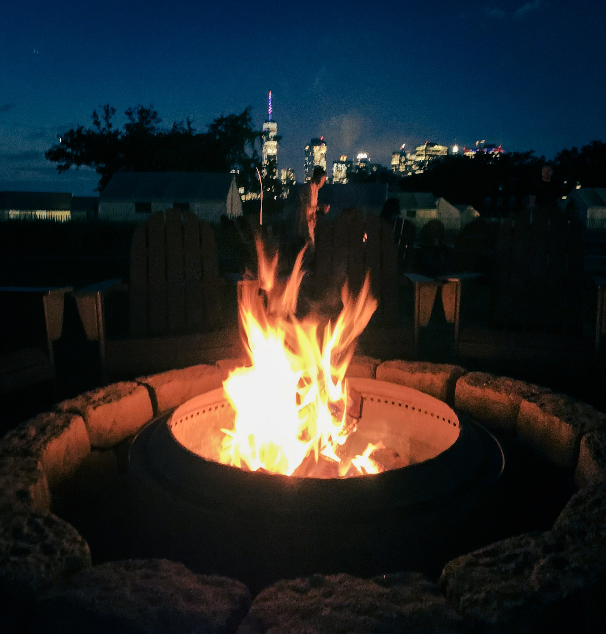 Fire and s’mores at Collective Governors Island