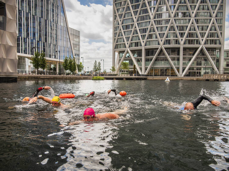 Canary Wharf’s open-water swimming spot has officially reopened