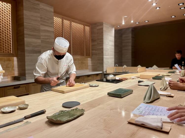 Sushi Kaneyoshi Chef at Counter