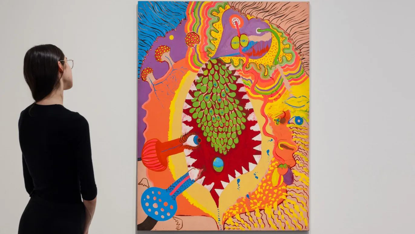 Installation view of Vag Dens by Vivienne Binns 1967