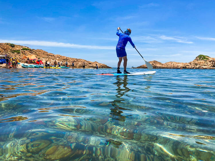 Standup paddleboarding and kayaking