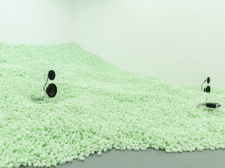 Look at thousands of mint-green polystyrene chips at Benjamin Cohen’s show