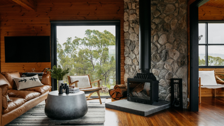 Wood panneled Hilltop Cabin