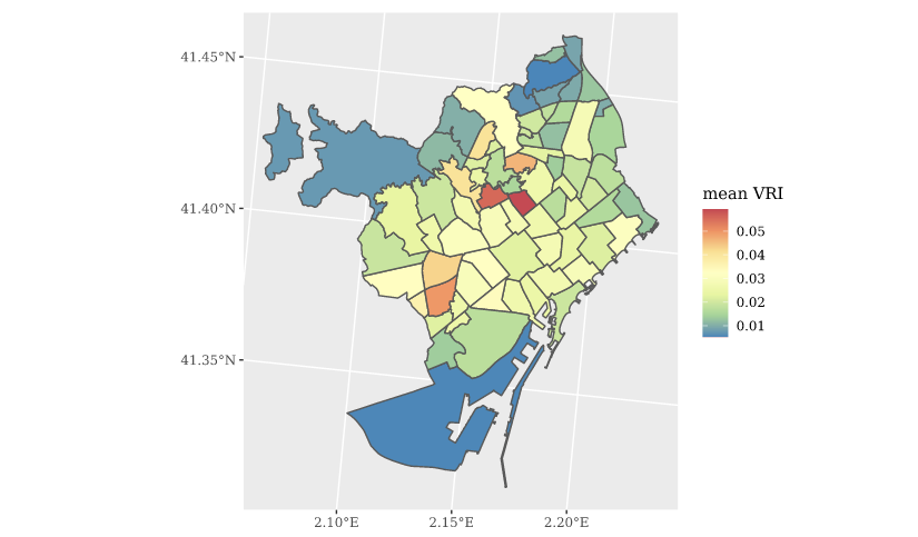 Mapa per barris d'incidència dels mosquits