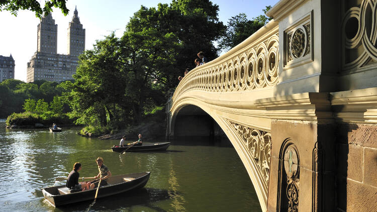 Central Park rower row boats bow bridge