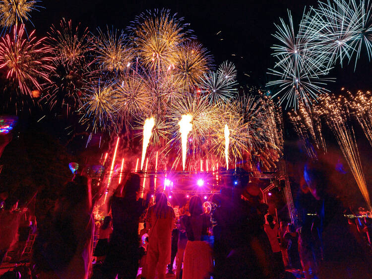 Fireworks at Seibuen Amusement Park