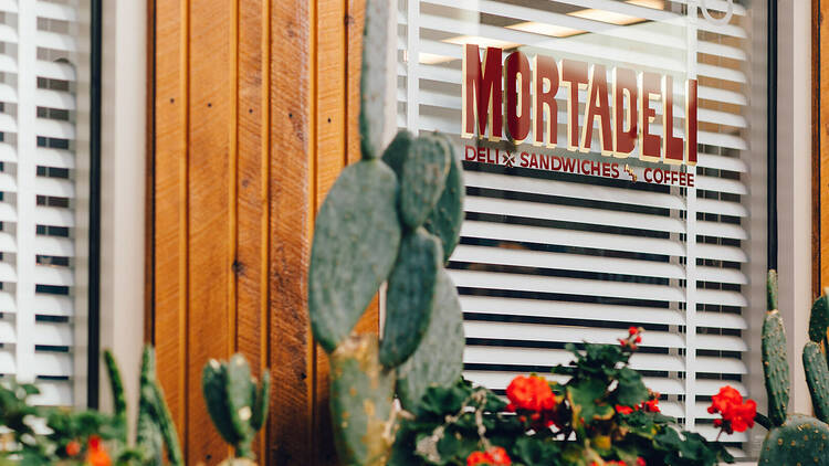 The exterior of Mortadeli, a sandwich and deli in Torquay.