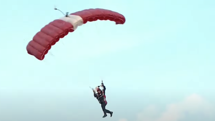 The Red Lions parachutist