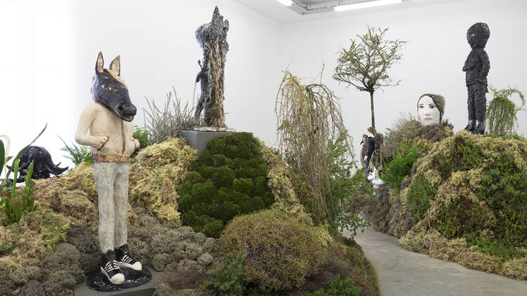 Installation view of Klara Kristalova: Camouflage, Perrotin, Paris. Courtesy Perrotin. Photo: Claire Dorn.