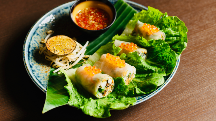 Lobster rice paper rolls