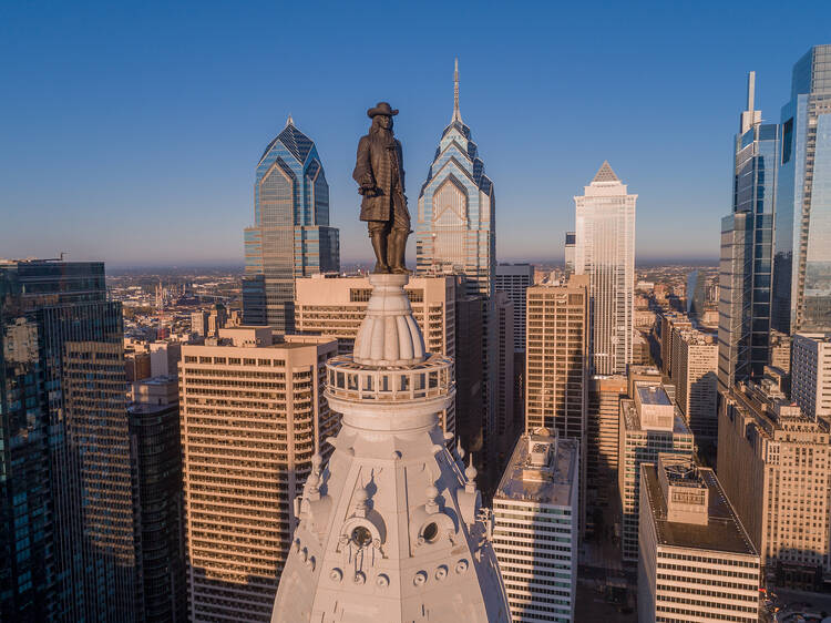 Hidden hatch inside the William Penn Statue | Philadelphia, PA