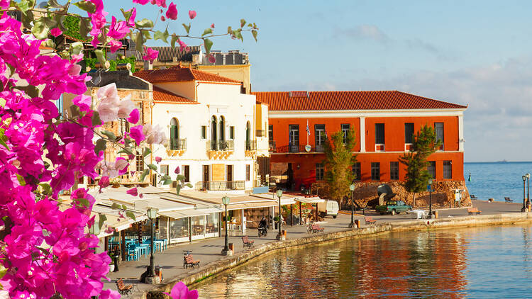 Enjoy a sundowner at Chania port