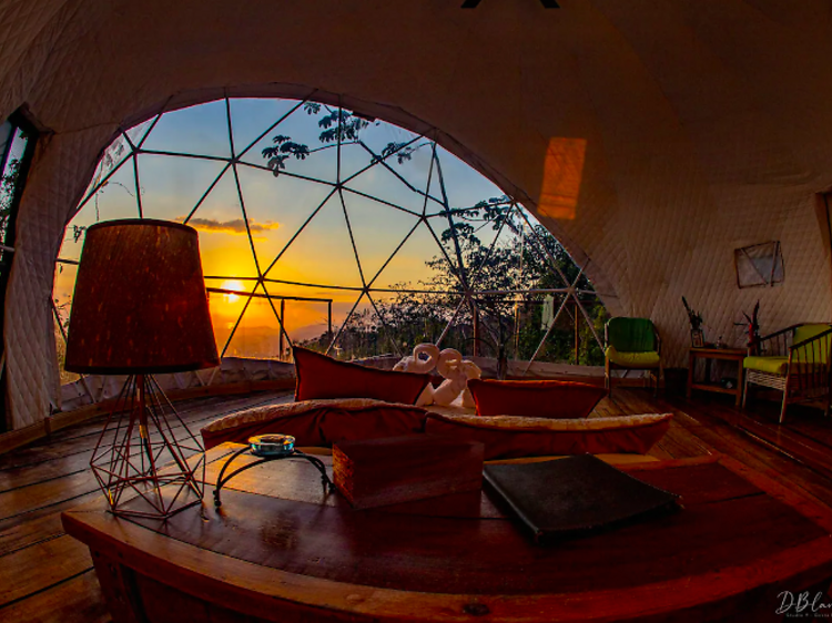 The geodome in the jungle in Tajo Alto