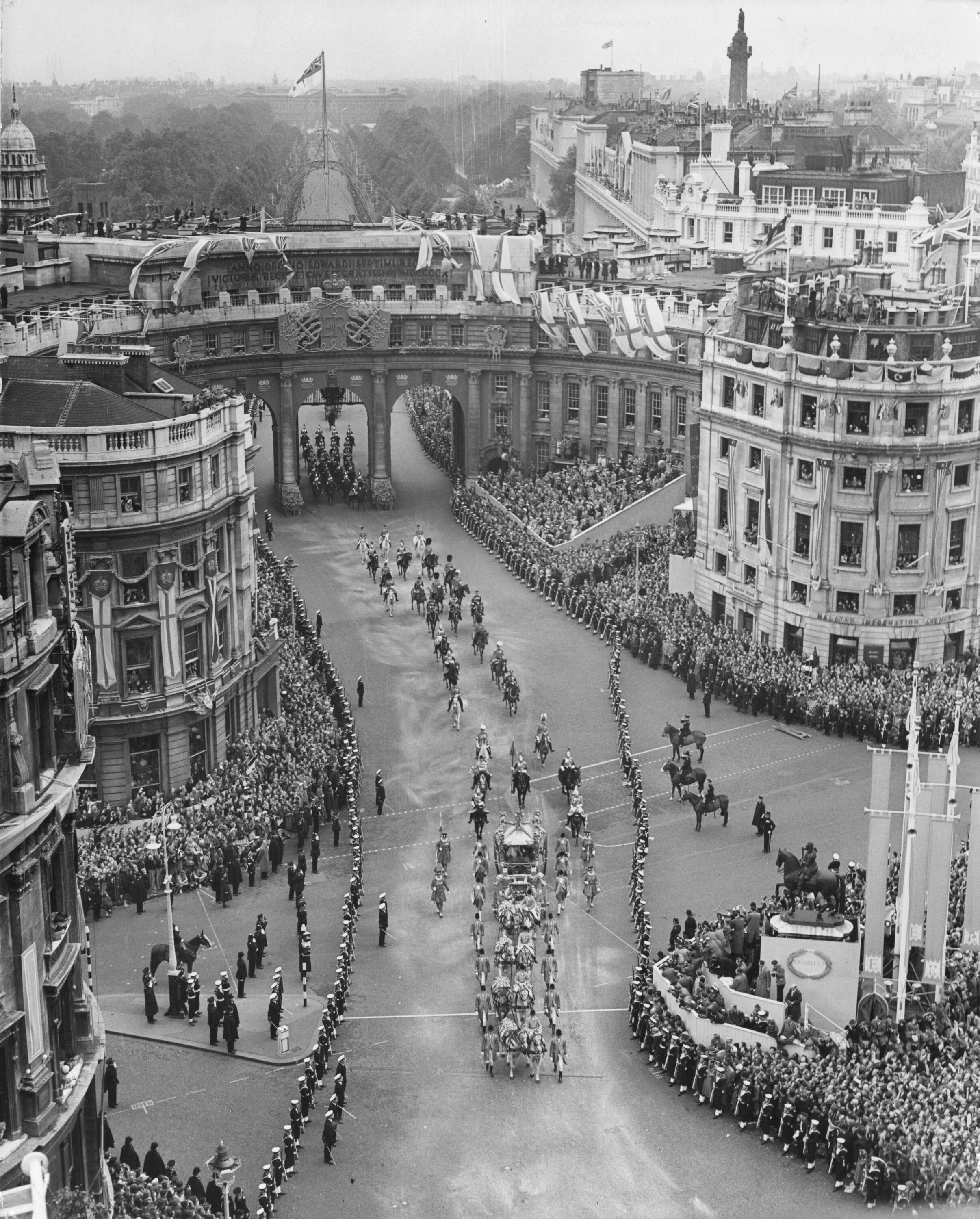 Crowds at Pall Mall, Queen Elizabeth II coronation, 1953