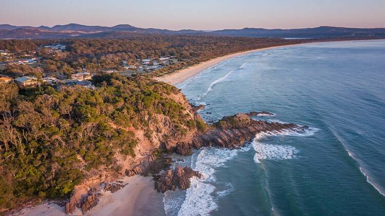 An aerial photo of Pambula Beach