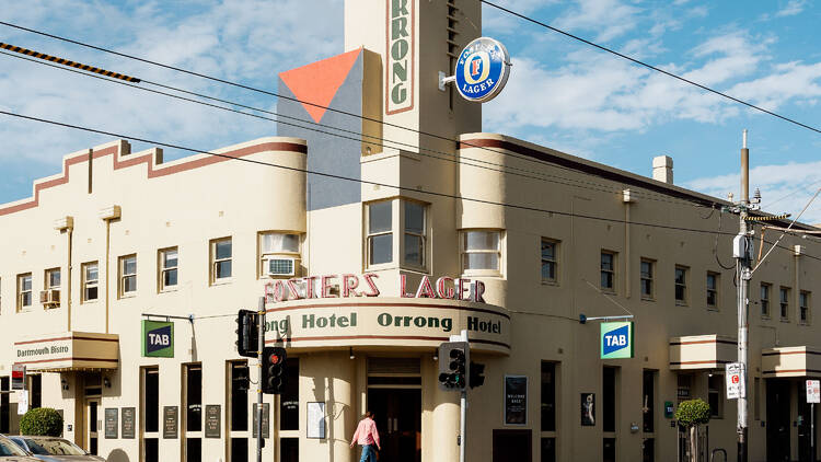 The heritage front entrance to the Orrong Hotel.