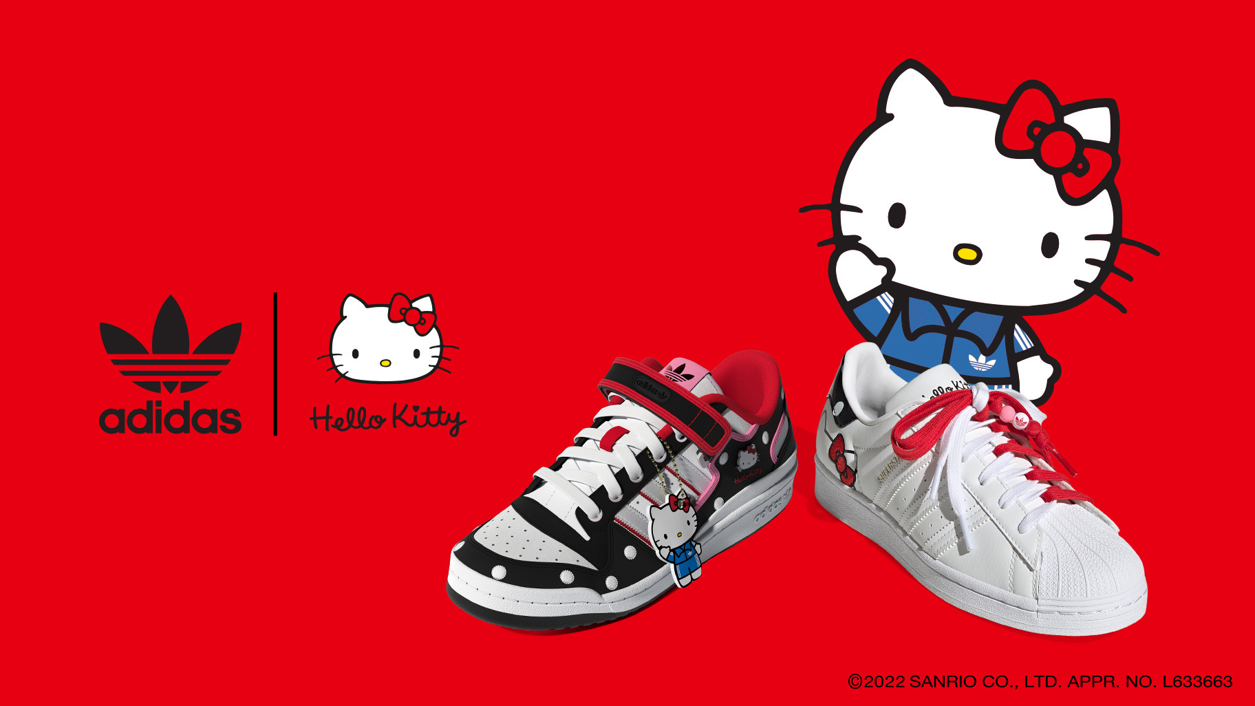 Adidas adorable Hello Kitty collection of sneakers and accessories