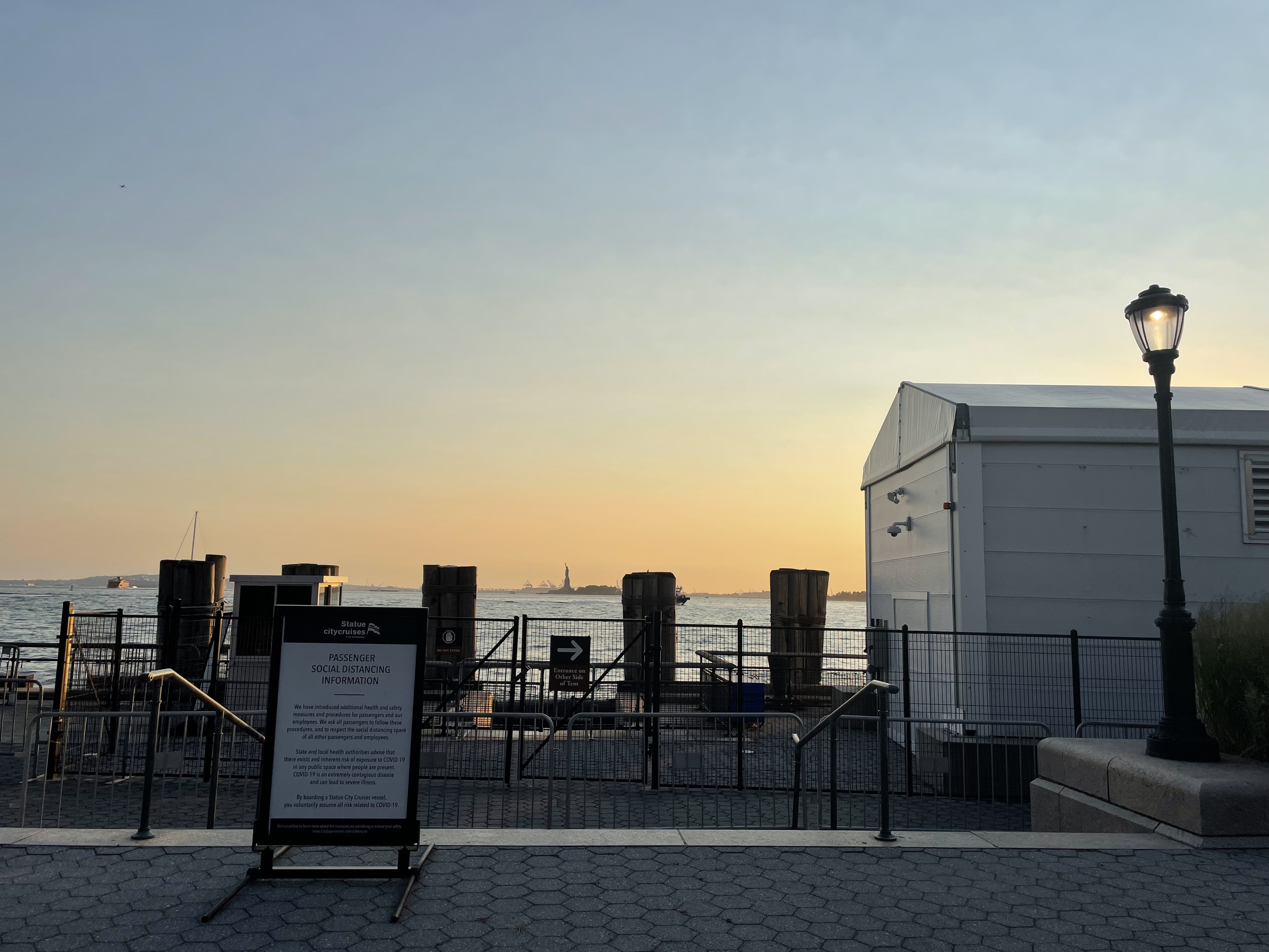 A view of the Statue of Liberty from Battery Park.