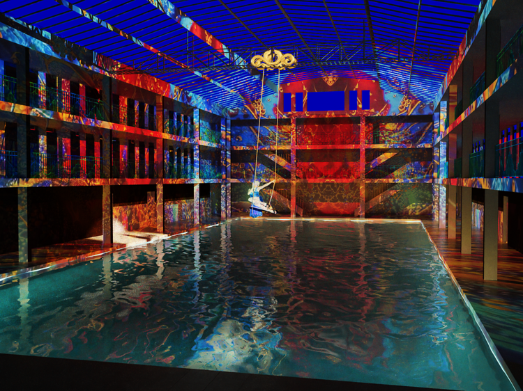 Nuit Blanche : une balançoire géante s’installe au-dessus de la piscine Molitor Nuit Blanche : une balançoire géante s’installe au-dessus de la piscine Molitor