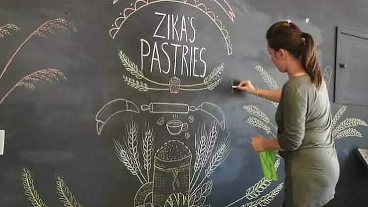 Zika’s Pastries chalk board