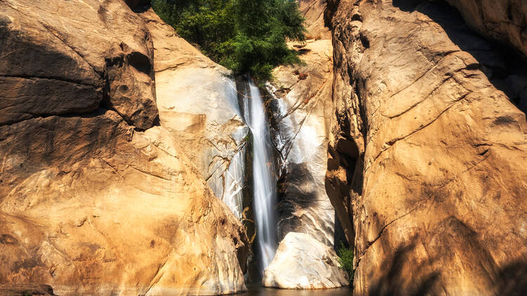 Hike to a desert waterfall at Tahquitz Canyon