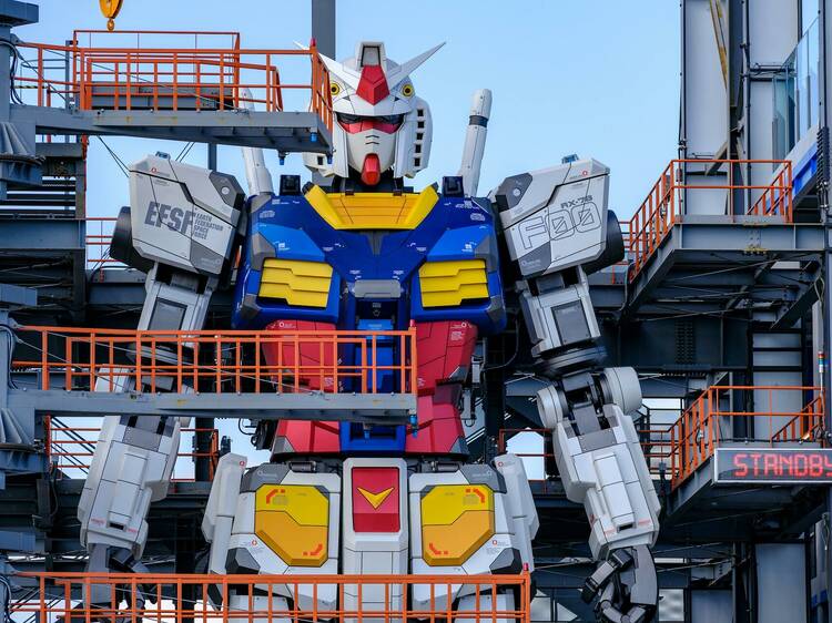A giant, moving Gundam takes over Yokohama