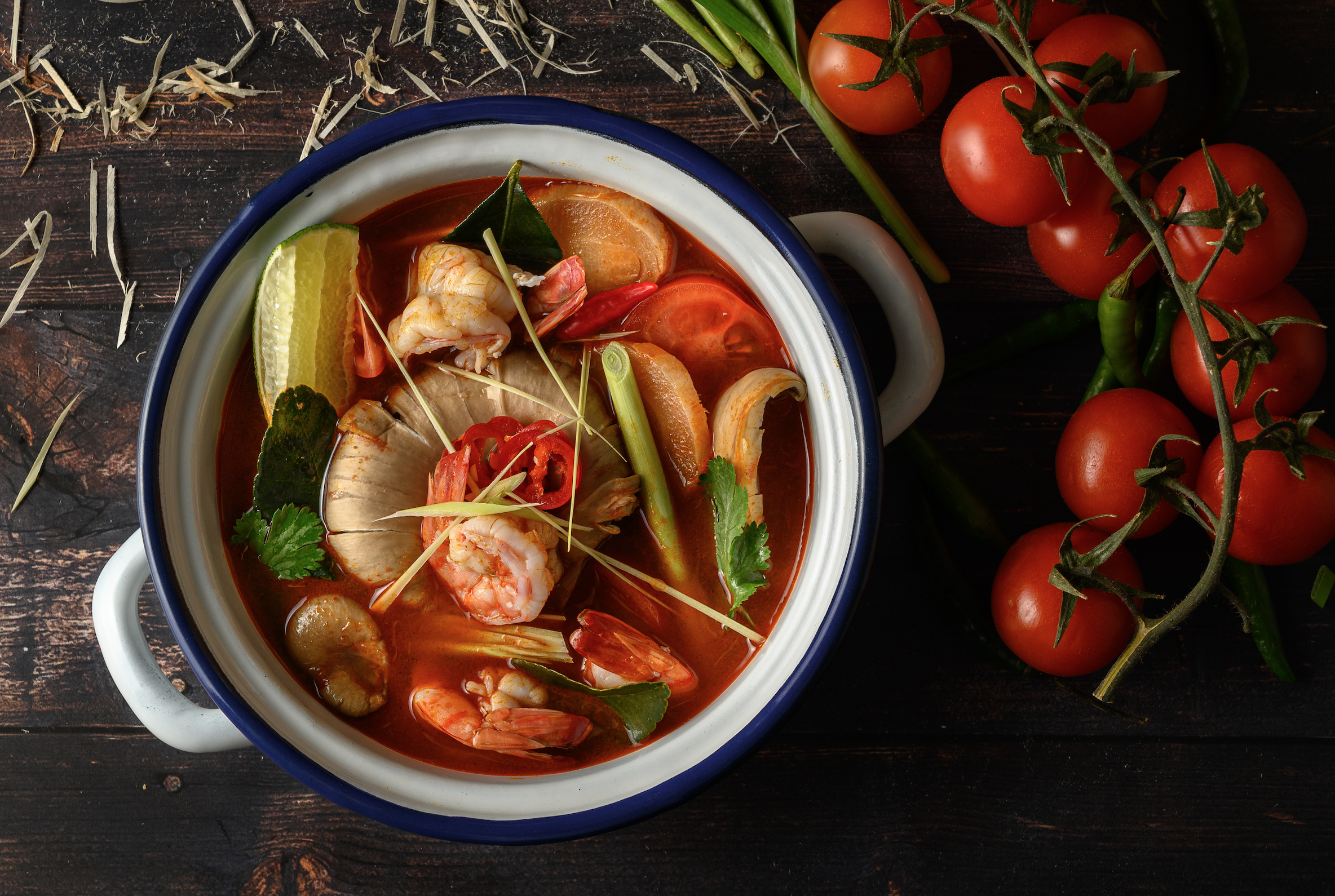 Sopa de camarão, K Thai, restaurante tailandês, Cascais