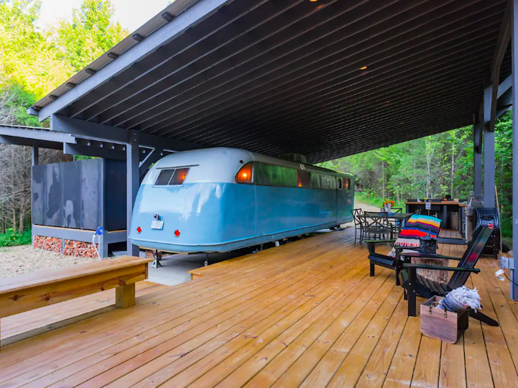 The vintage trailer on a farm in Ashland City