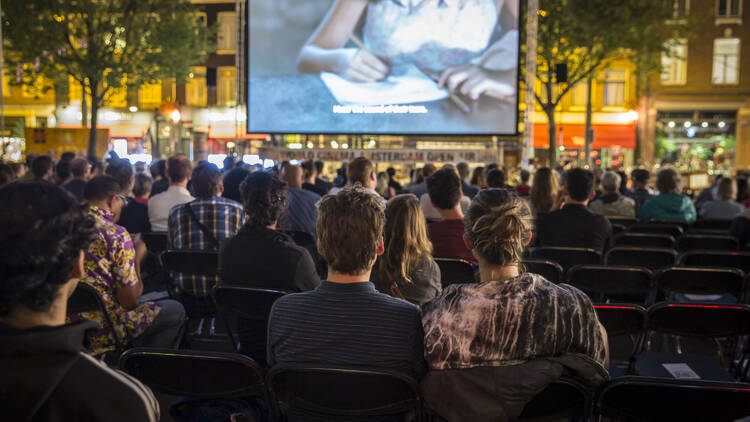 Outdoor movie screening