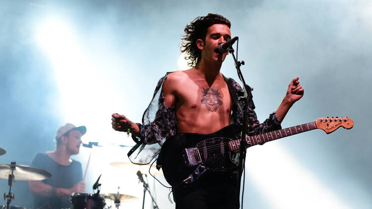 The 1975 lead singer Matty Healy performs onstage