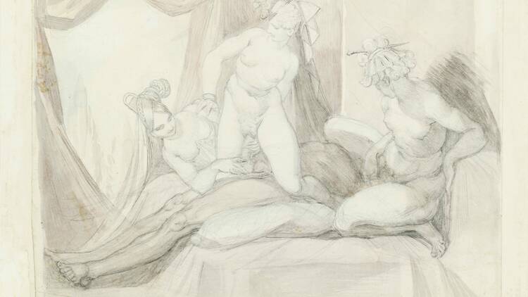 Henry Fuseli T hree women and a recumbent man. Victoria and Albert Museum Given by Michael Sadleir