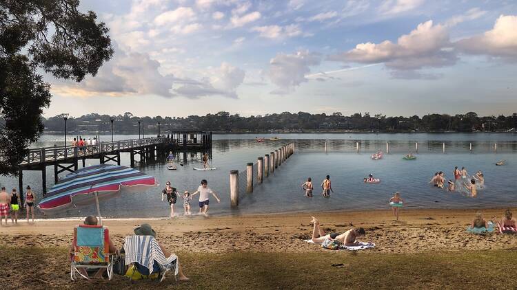 An artist's impression of a beach on the Parramatta River