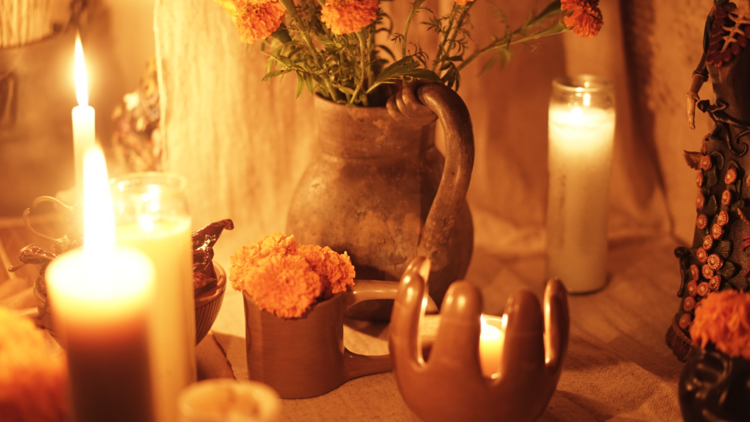 Candles on an altar.