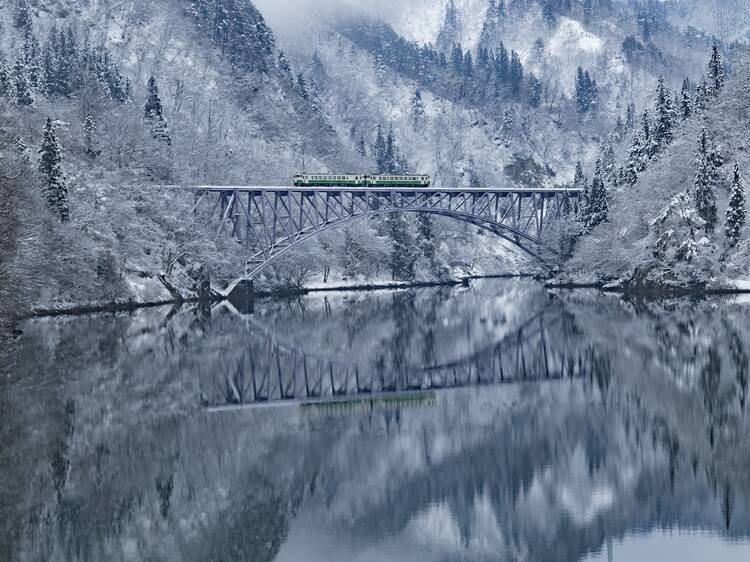 Travel from Fukushima to Niigata on the spectacular Tadami Line train Travel from Fukushima to Niigata on the spectacular Tadami Line train