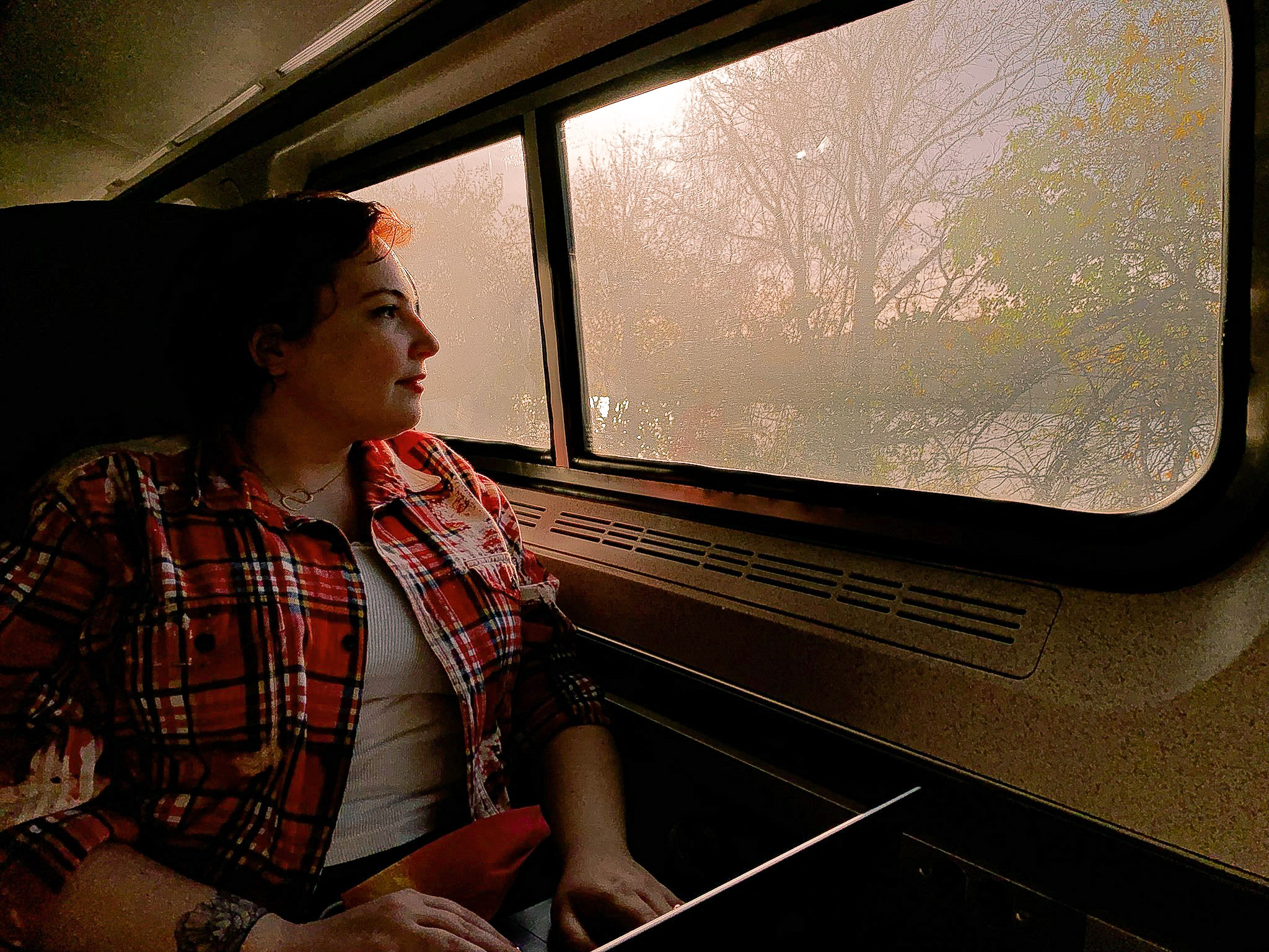 Shaye on the Amtrak’s Ethan Allen