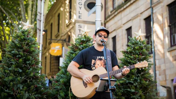 A guitarist in The Rocks