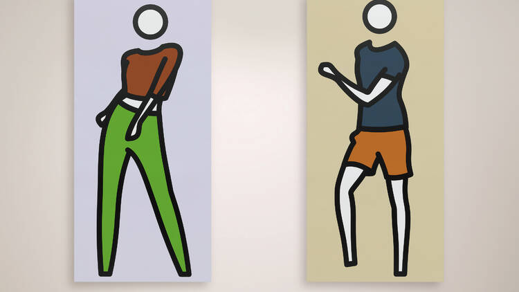 左： Julian Opie "Dance 1 figure 1 step 2."  右：Julian Opie "Dance 1 figure 2 step 2.”   © Julian Opie / MAHO KUBOTA GALLERY