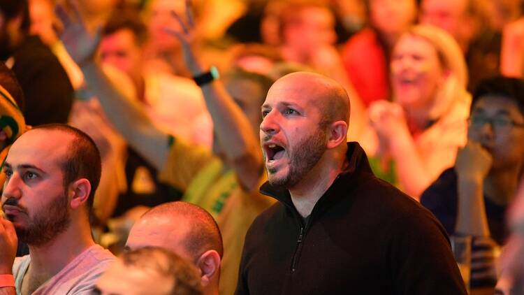 Cheering fans at The Star