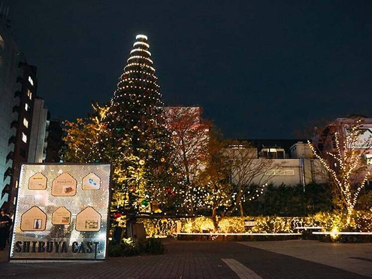渋谷キャスト イルミネーションのクリスマスツリー