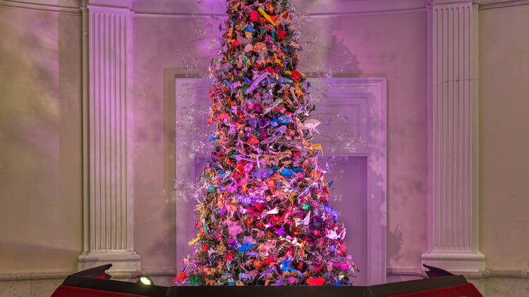 Visit the stunning origami holiday tree inside the American Museum ...