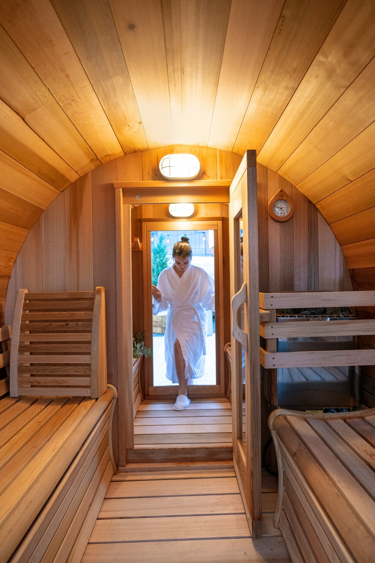 Outdoor saunas at The William Vale.