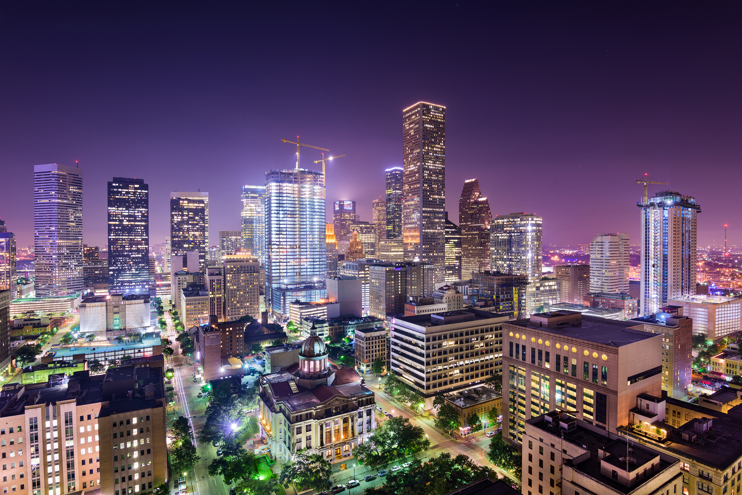 Minute Maid Park and Skyline Downtown Houston Sunset March 