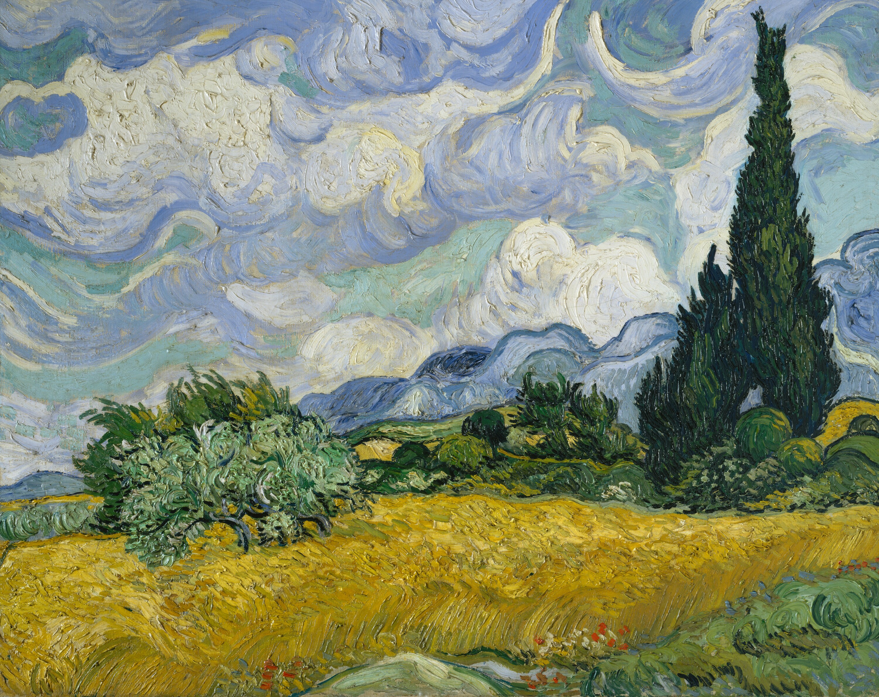 Wheat Field with Cypresses by Vincent Van Gogh