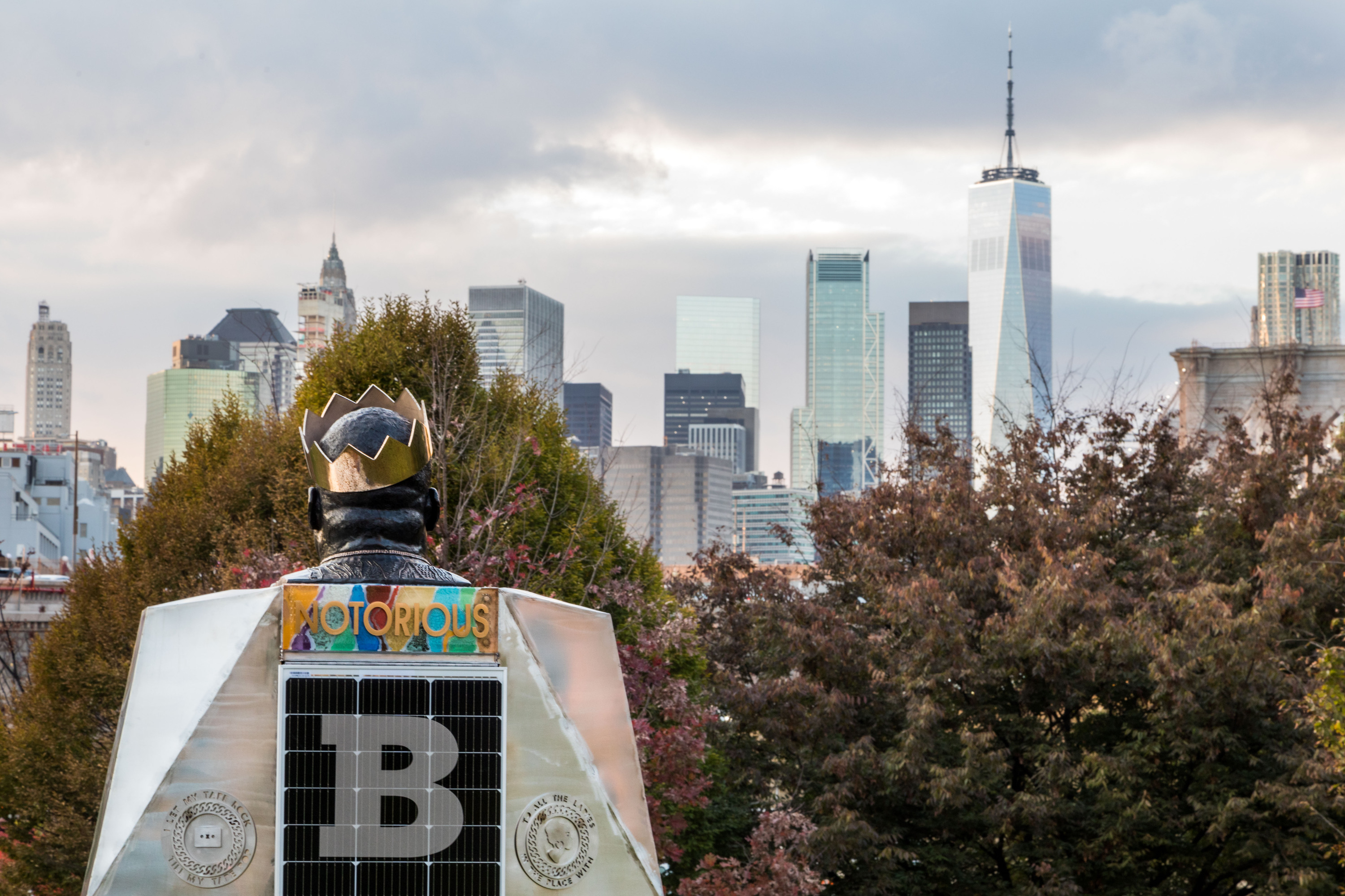 A New Sculpture Of Biggie Has Taken Residence By The Brooklyn Bridge In NYC